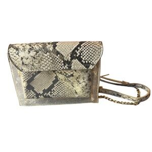 Urban Expressions Snakeskin Print Clear Crossbody Bag Chain Strap Purse